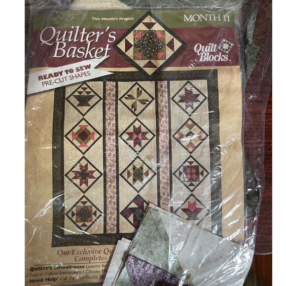 Jo-Ann Fabrics Quilters Basket Quilt Blocks Setting Kit Only Month 11 NOS Vintag - Picture 1 of 4